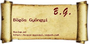 Bögös Gyöngyi névjegykártya